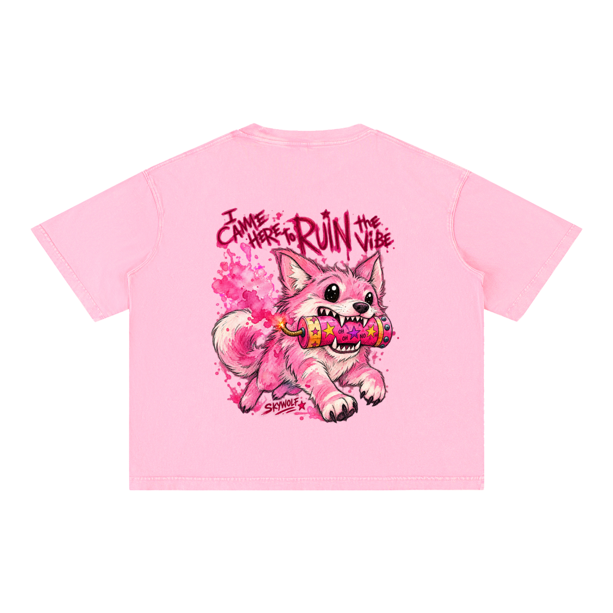 Ruin The Vibes - Mineral Wash Boxy Cotton T-Shirt