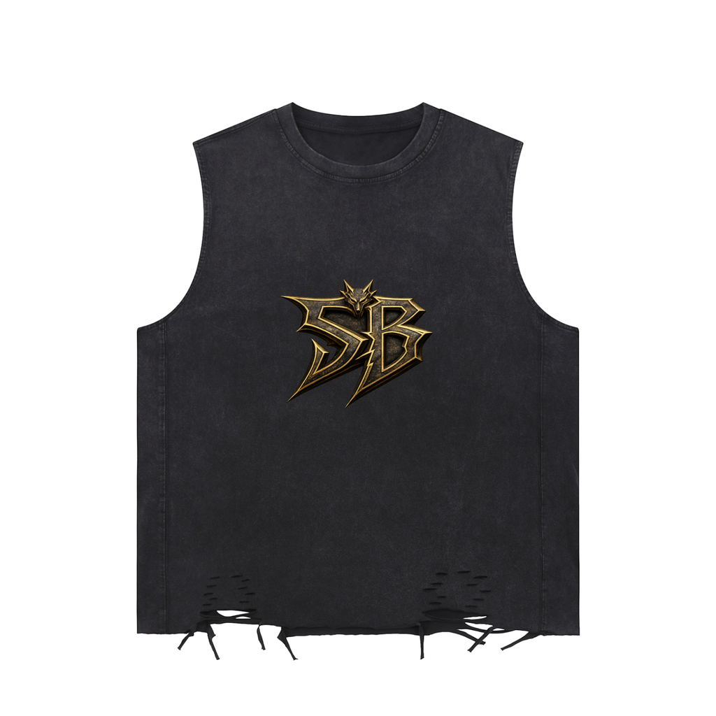 Snow Washed Raw-Hem Tank Top