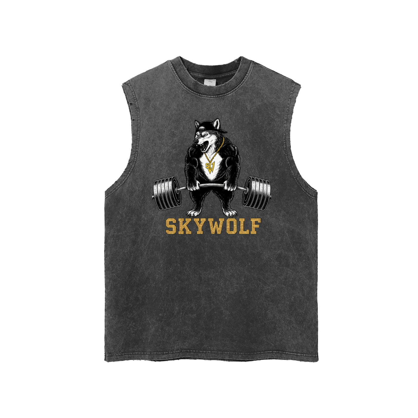 Snow Washed Frayed Hem Tank Top
